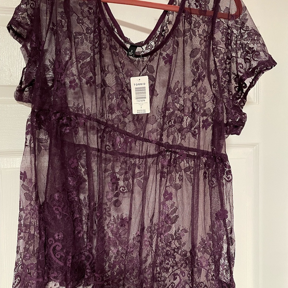 Torrid Sheer Shirt Size 3